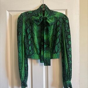 Trashy diva Green Snake Secretary blouse
